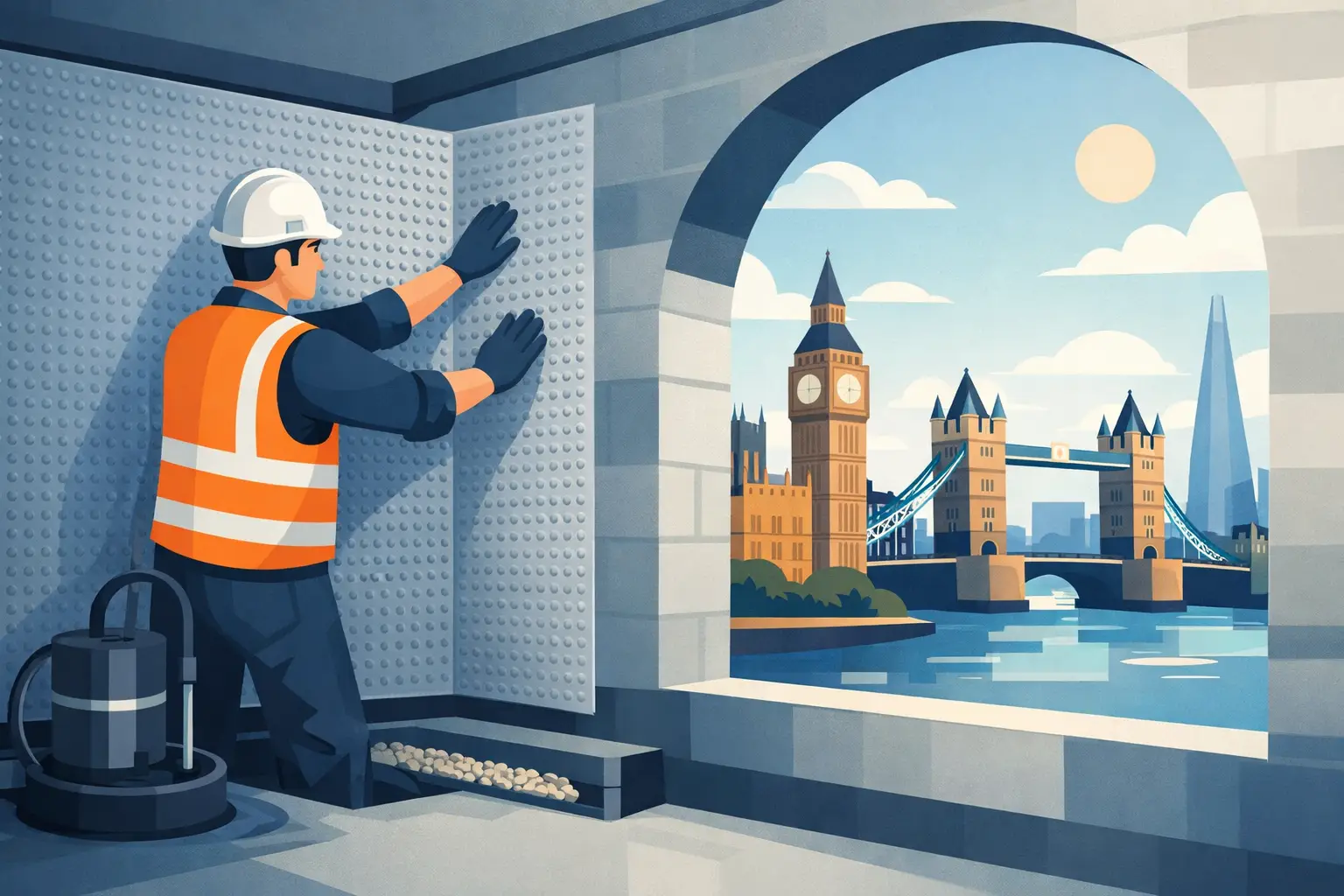 Cavity Drain Membrane Installation in London